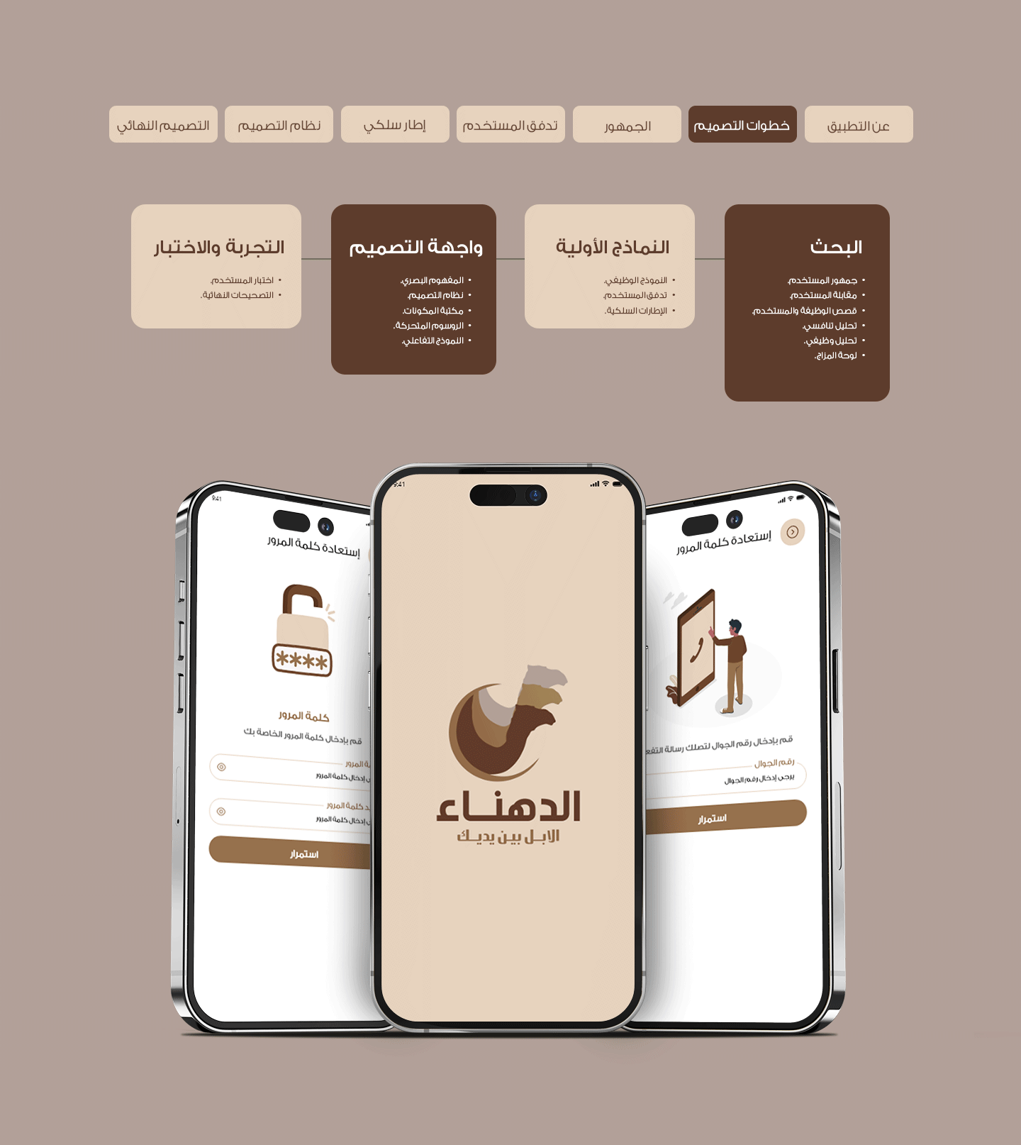 الدهناءDesign Steps تطبيق الدهناء