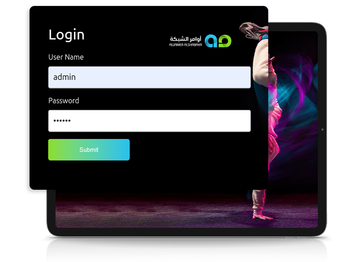 login page admin اوامر توك